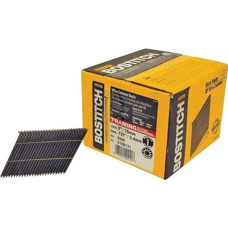 BOSTITCH Common Nail, 3 in L, 10D, Bright Finish S10D131-FH